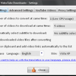 Main Settings - ChrisPC VideoTube Downloader Pro